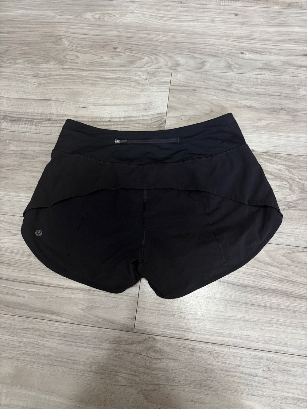 lululemon athletica Black Athletic Running Shorts with Zip Pocket